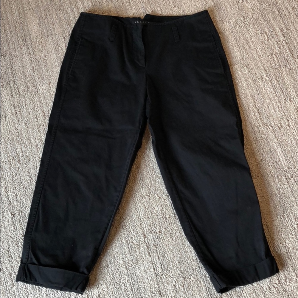 Theory black cotton Capri pants